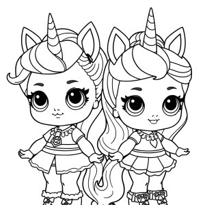 Lol Unicorn Coloring Sisters Lol Coloring Page coloring page for kids
