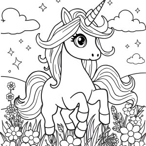 Supercoloring Page Unicorn coloring page for kids