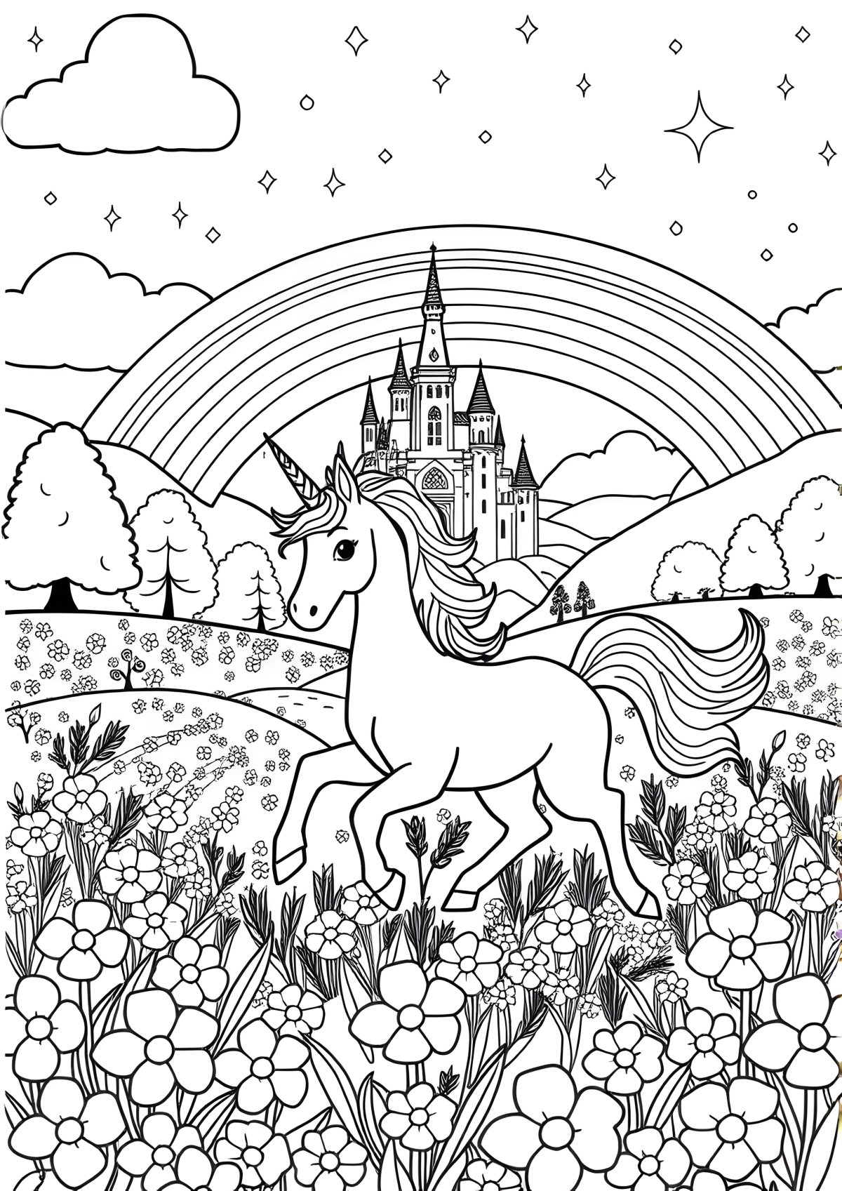 Coloring Page Of Unicorns To Print coloring page for kids