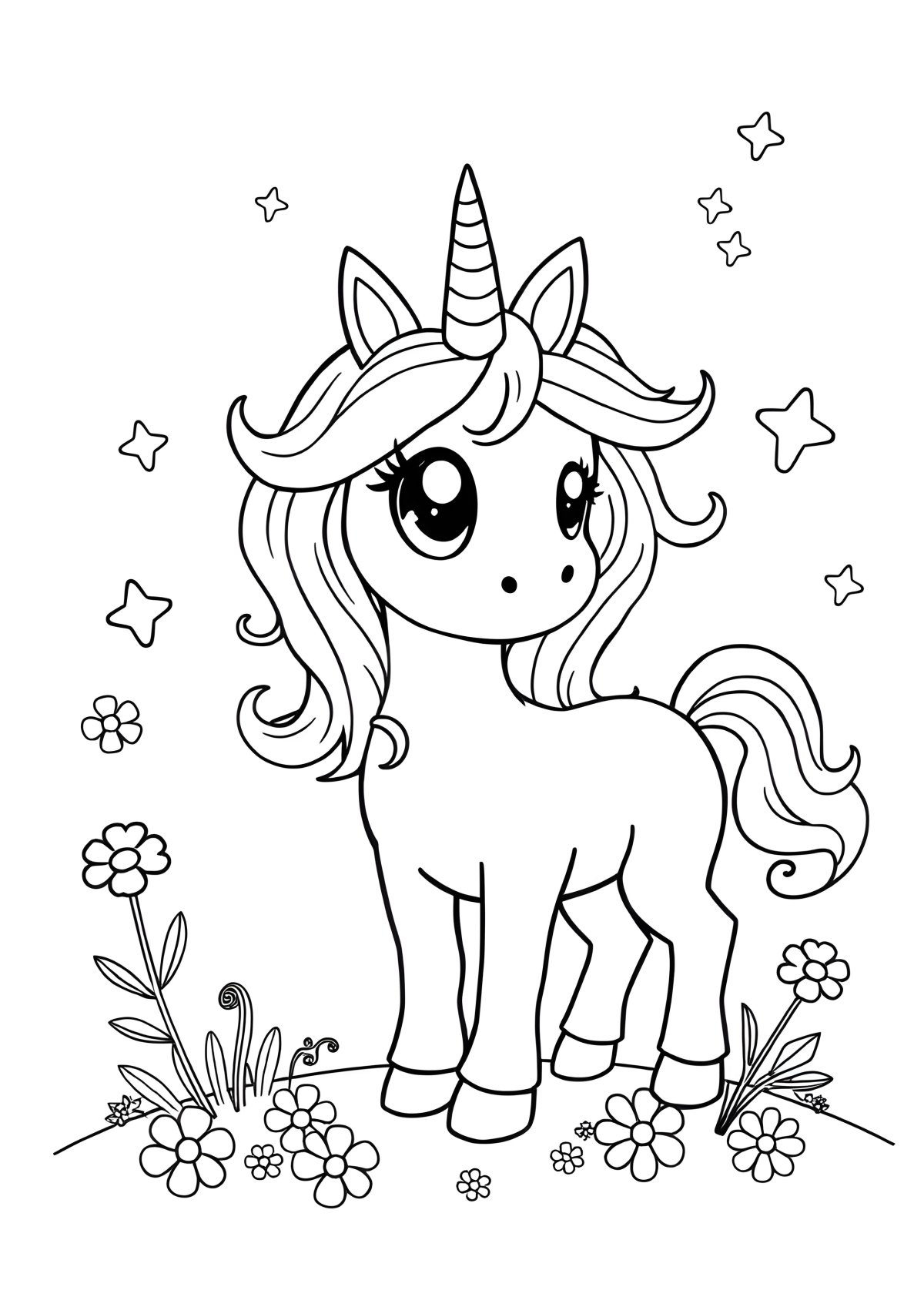 Kid Coloring Page Unicorn coloring page for kids