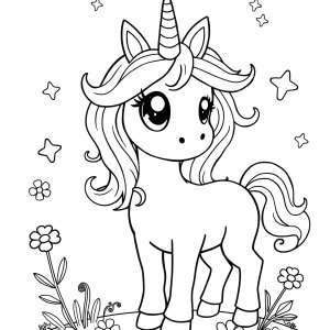Kid Coloring Page Unicorn coloring page for kids
