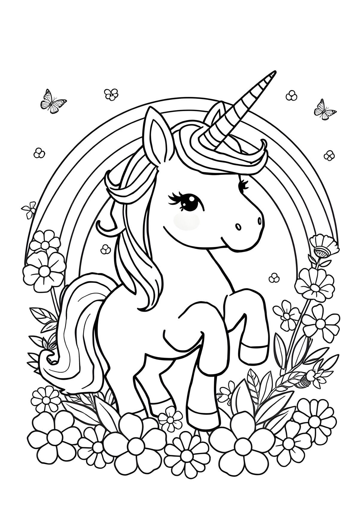 Color By Number Coloring Page Unicorn coloring page for kids