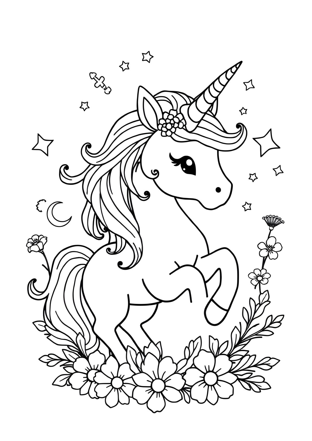 Top 50 Free Printable Unicorn Coloring Page Online coloring page for kids