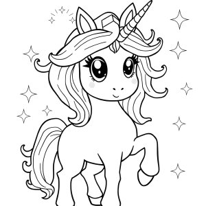 Free Printable Unicorn Lisa Frank Coloring Page coloring page for kids