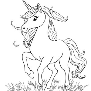 Realistic Magical Unicorn Coloring Page coloring page for kids