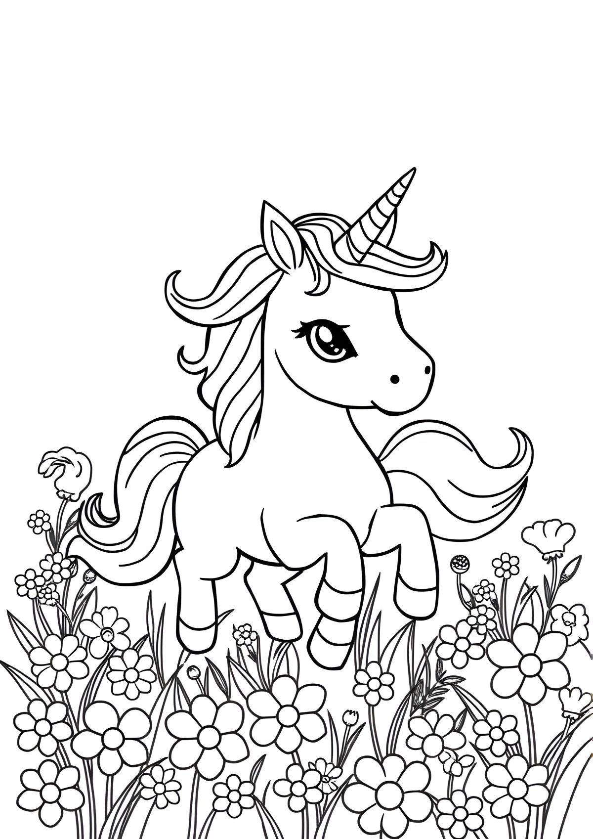 Unicorn Colorig Page coloring page for kids