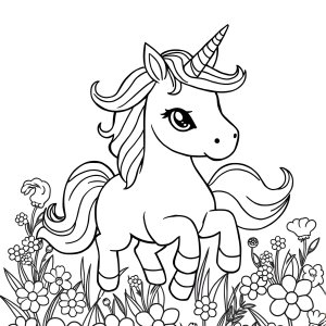 Unicorn Colorig Page coloring page for kids