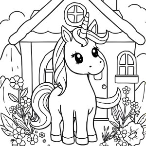 Gabbys Dollhouse Unicorn Coloring Page coloring page for kids
