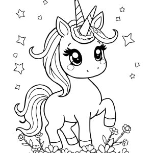 Preschool Unicorn Coloring Page coloring page for kids