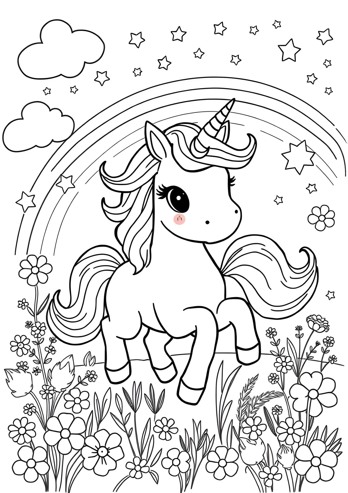 Unicorn Coloring Colouring Page For Kids coloring page for kids