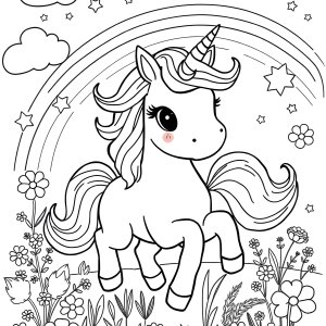 Unicorn Coloring Colouring Page For Kids coloring page for kids
