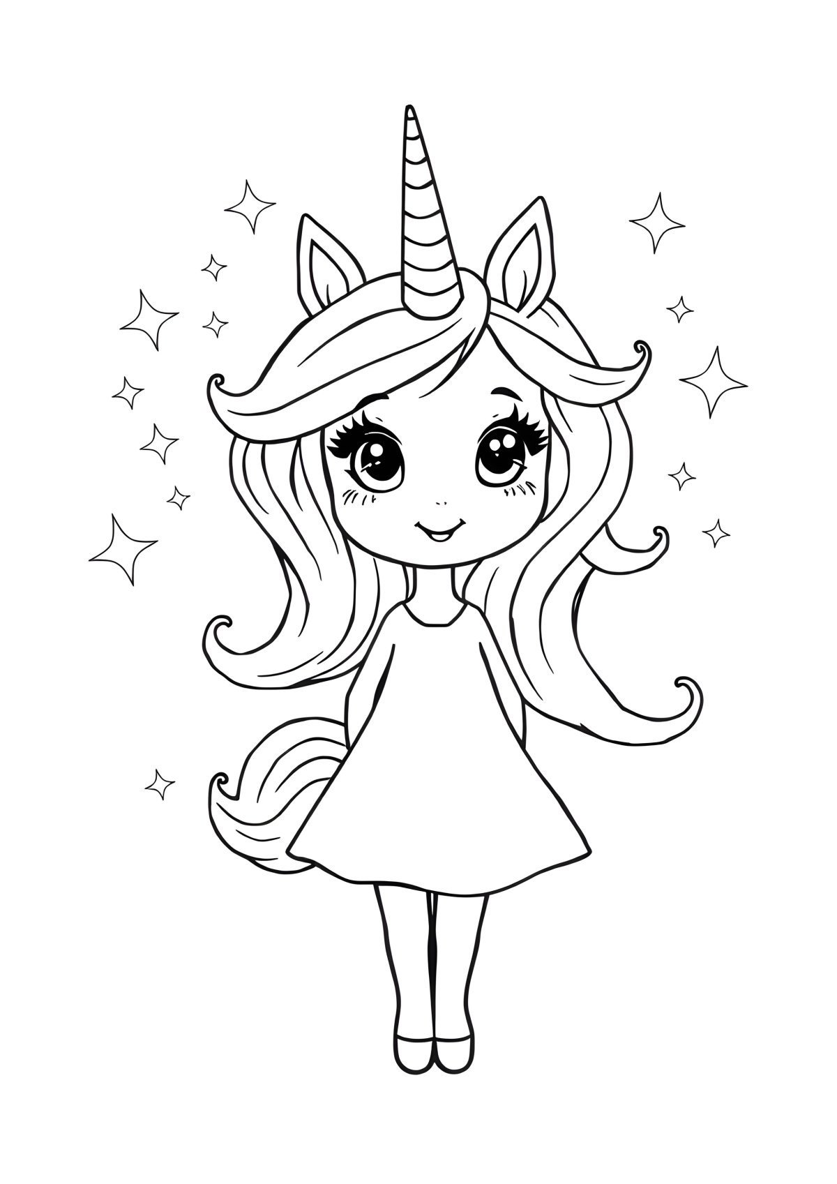 Human Unicorn Coloring Page coloring page for kids