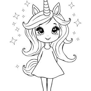 Human Unicorn Coloring Page coloring page for kids