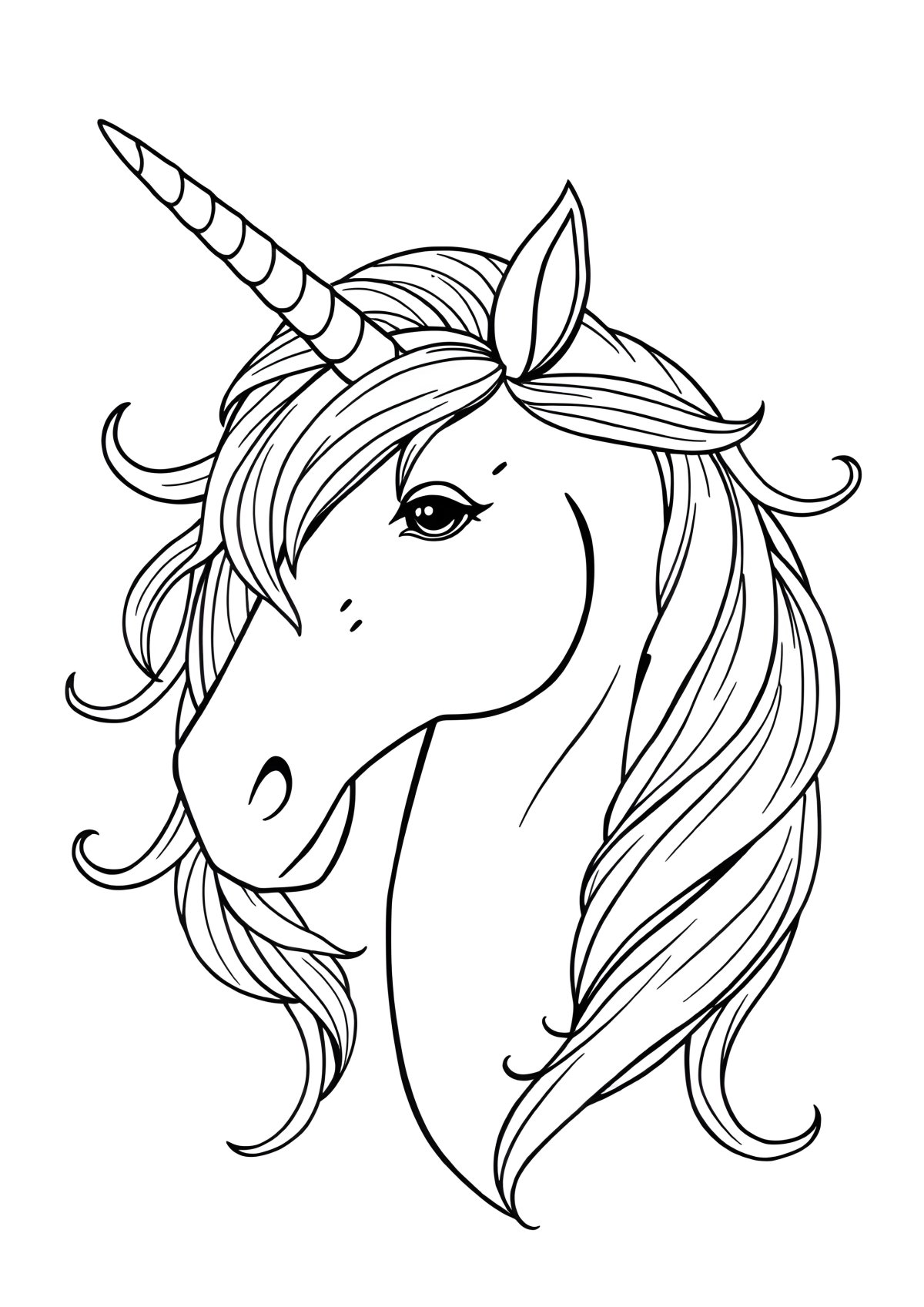 Realistic Unicorn Coloring Page For Adults coloring page for kids