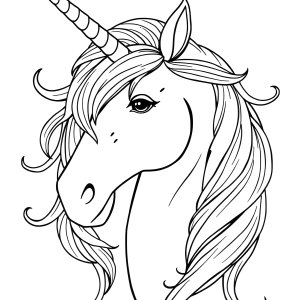 Realistic Unicorn Coloring Page For Adults coloring page for kids