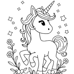Unicorn Coloring Page With Numbers coloring page for kids