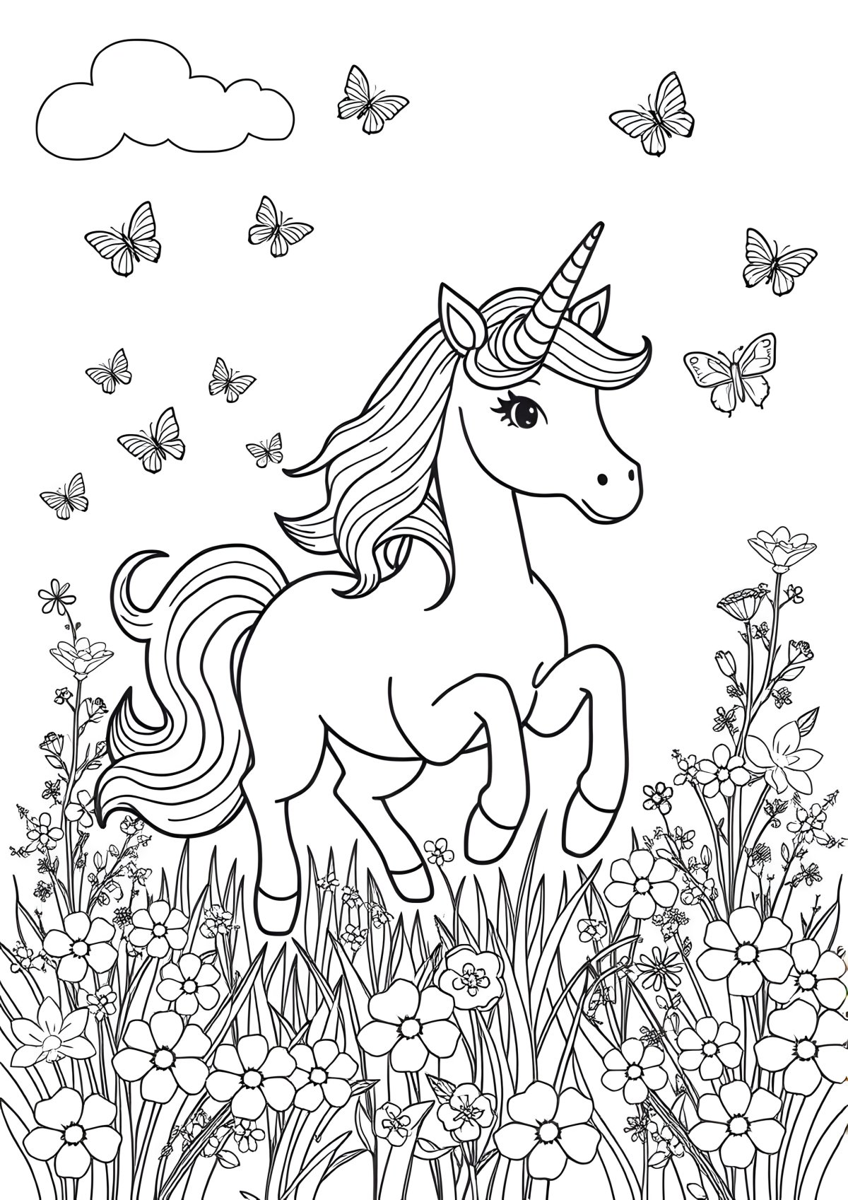 Printable Coloring Page For Girls Unicorn coloring page for kids