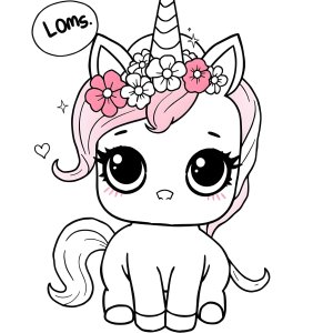 Pink Baby Unicorn Coloring Lol Omg Coloring Page Printable coloring page for kids