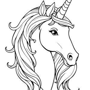 Realistic Unicorn Coloring Page Free coloring page for kids