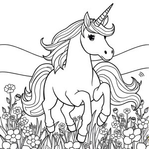 Printable Full Size Coloring Page For Kids Unicorn coloring page for kids