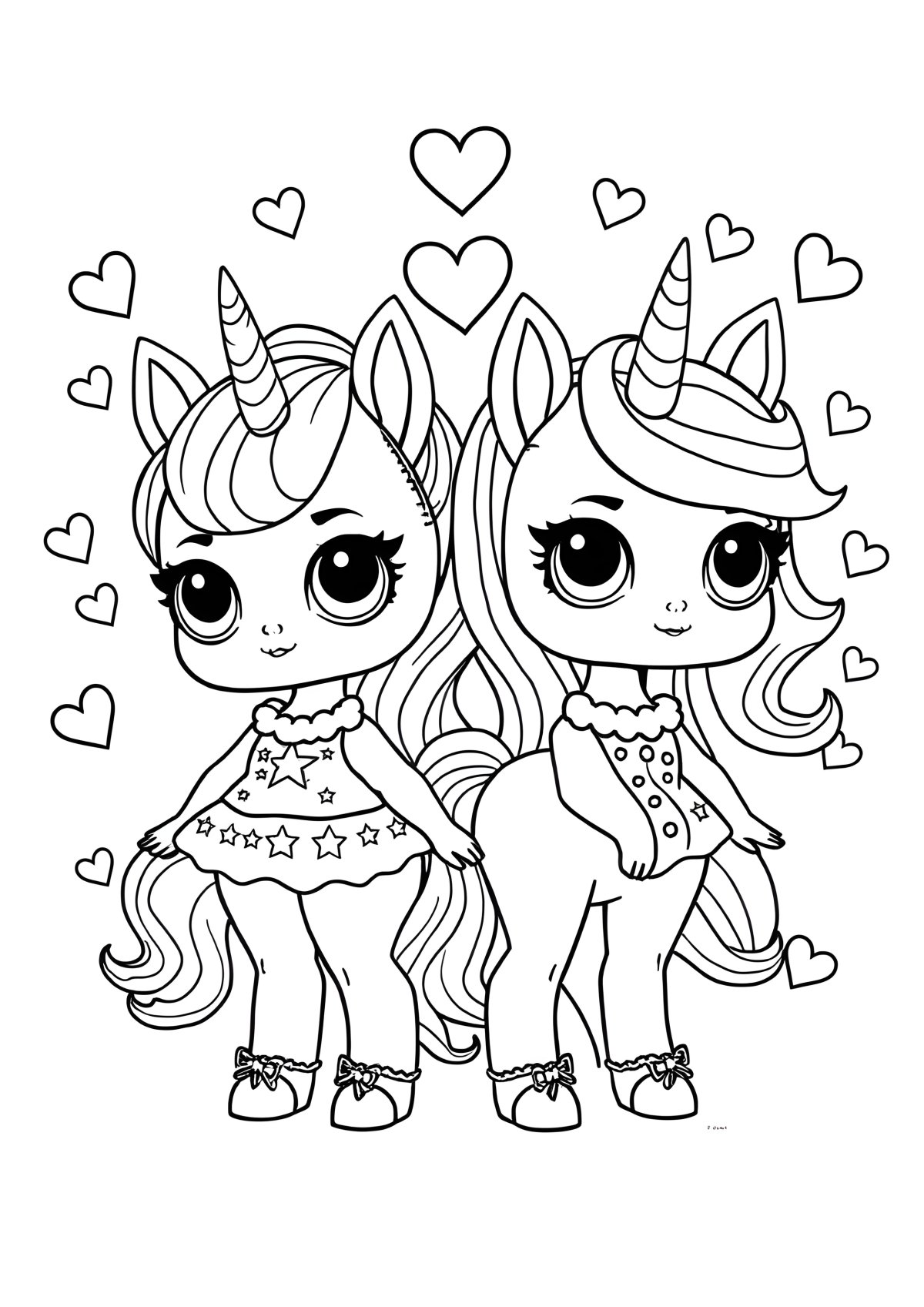 Printable Lol Unicorn Coloring Sisters Lol Coloring Page coloring page for kids