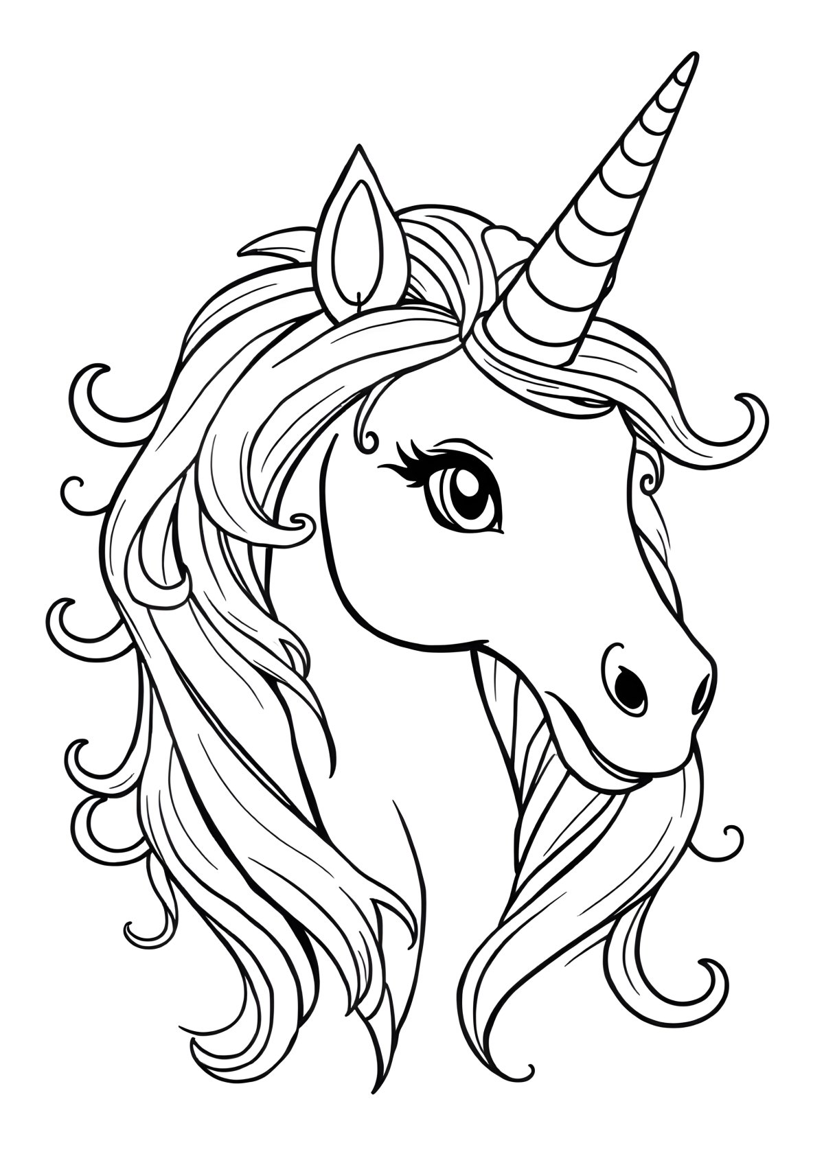 Realistic Unicorn Colouring Page coloring page for kids