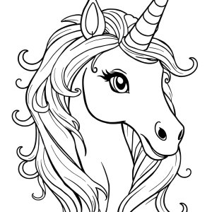 Realistic Unicorn Colouring Page coloring page for kids