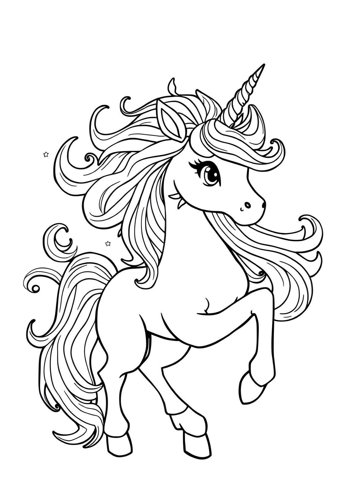 Mia And Me Fire Unicorn Coloring Page coloring page for kids