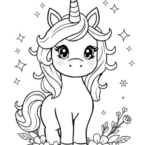 Toddler Unicorn Coloring Page coloring page for kids