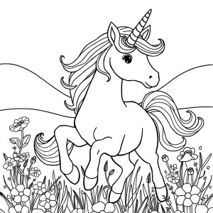 Unicorn Coloring Page Already Colored coloring page for kids