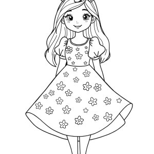 Unicorn Dress Coloring Page coloring page for kids