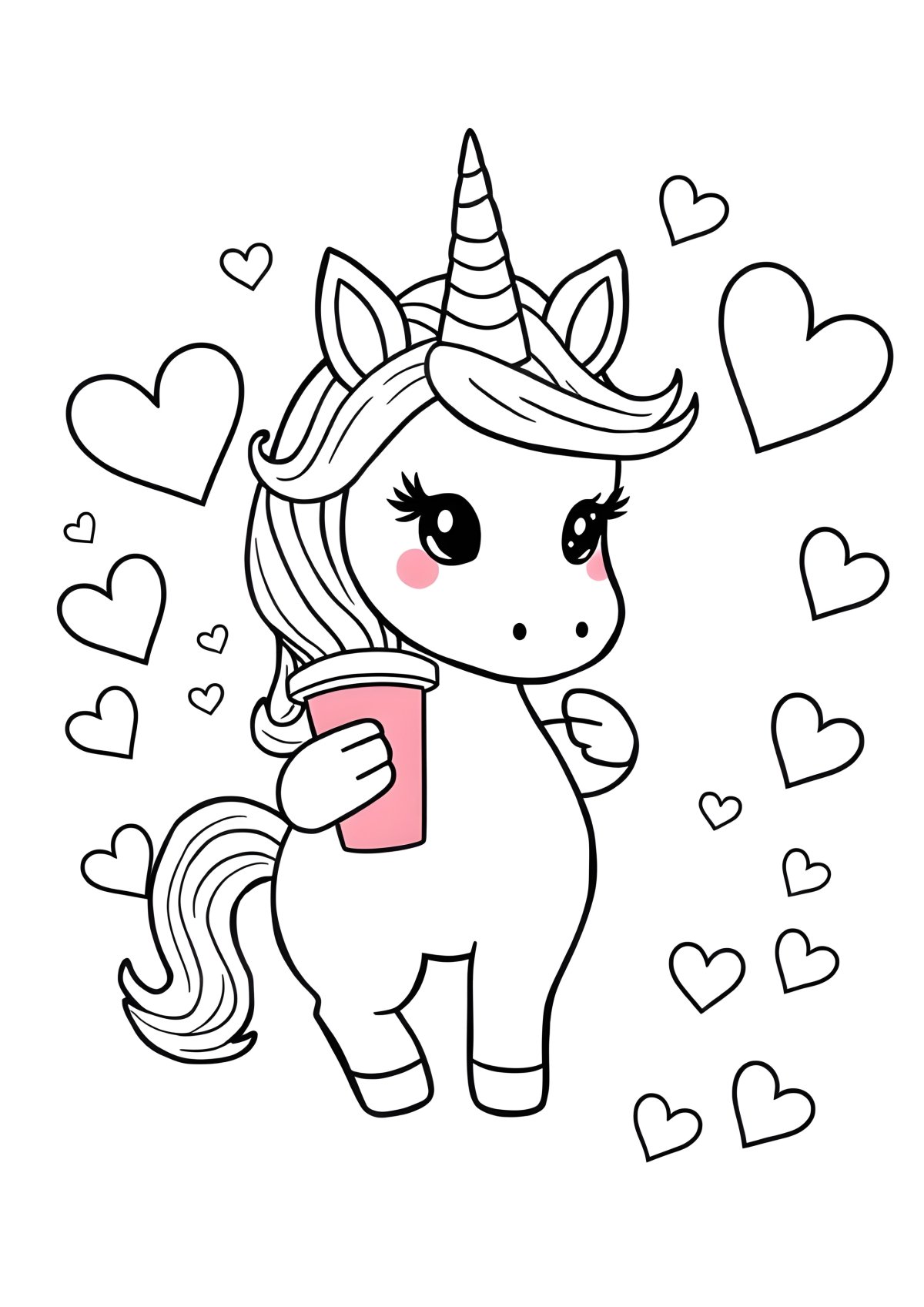 Draw Unicorn Starbucks Coloring Page coloring page for kids