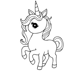 Unicorn Coloring Page Cute Unicorn Stickers Black And White coloring page for kids