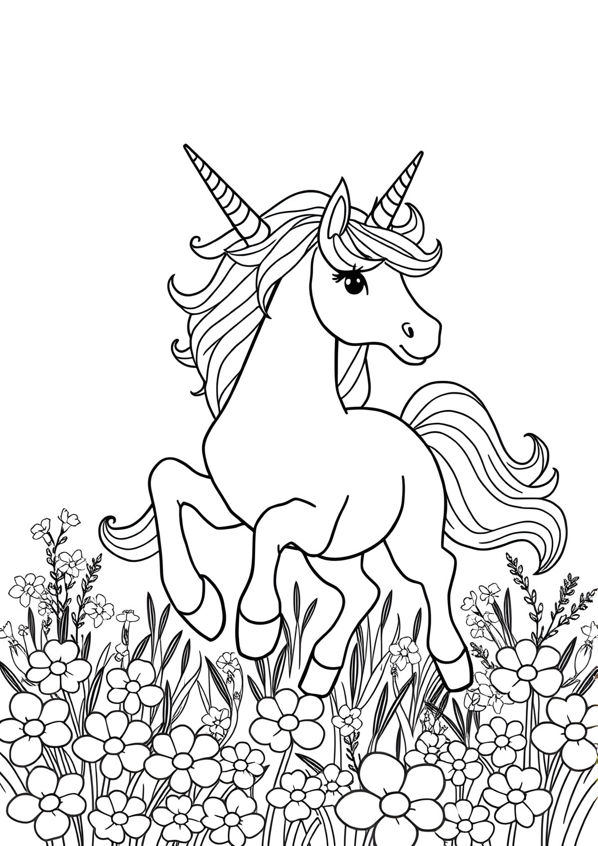 Unicorn Coloring Page Hd coloring page for kids