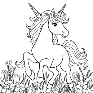 Unicorn Coloring Page Hd coloring page for kids