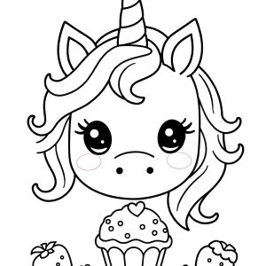 Food Unicorn Coloring Kawaii Cute Coloring Page coloring page for kids