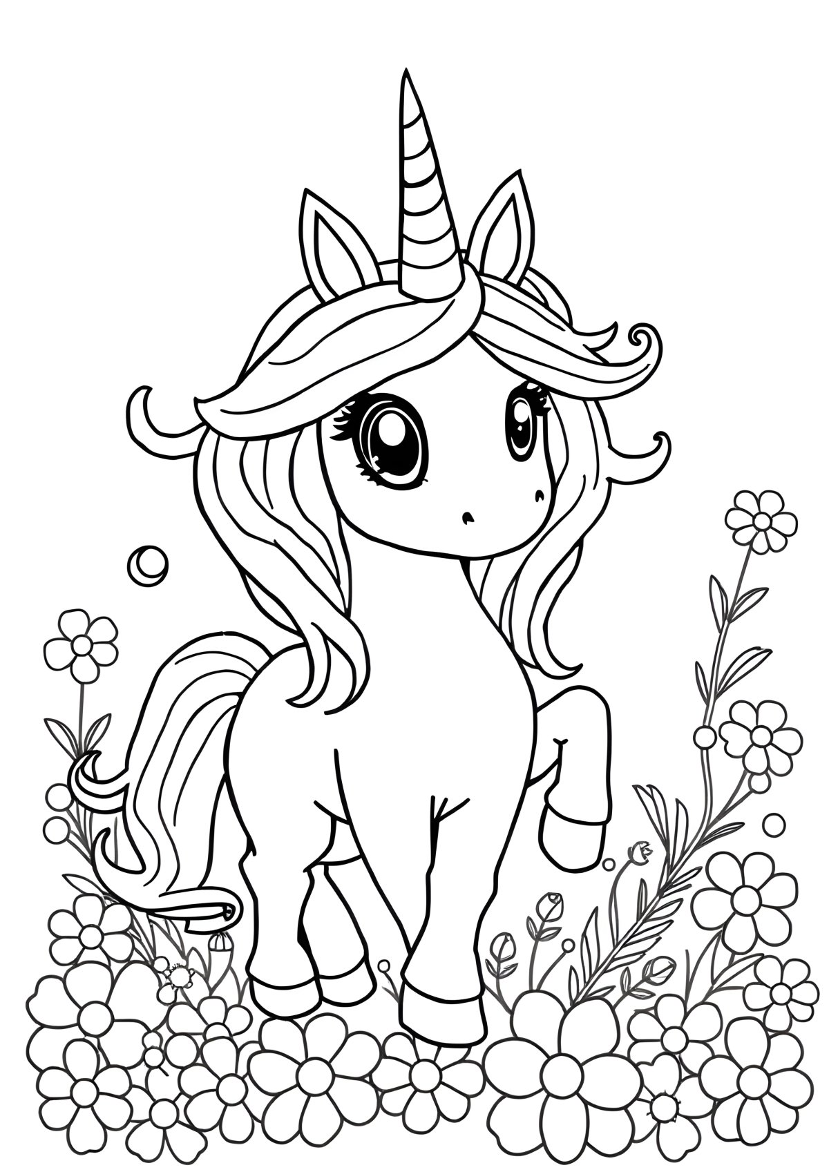 Unicorn Coloring Page For 7 Year Olds coloring page for kids