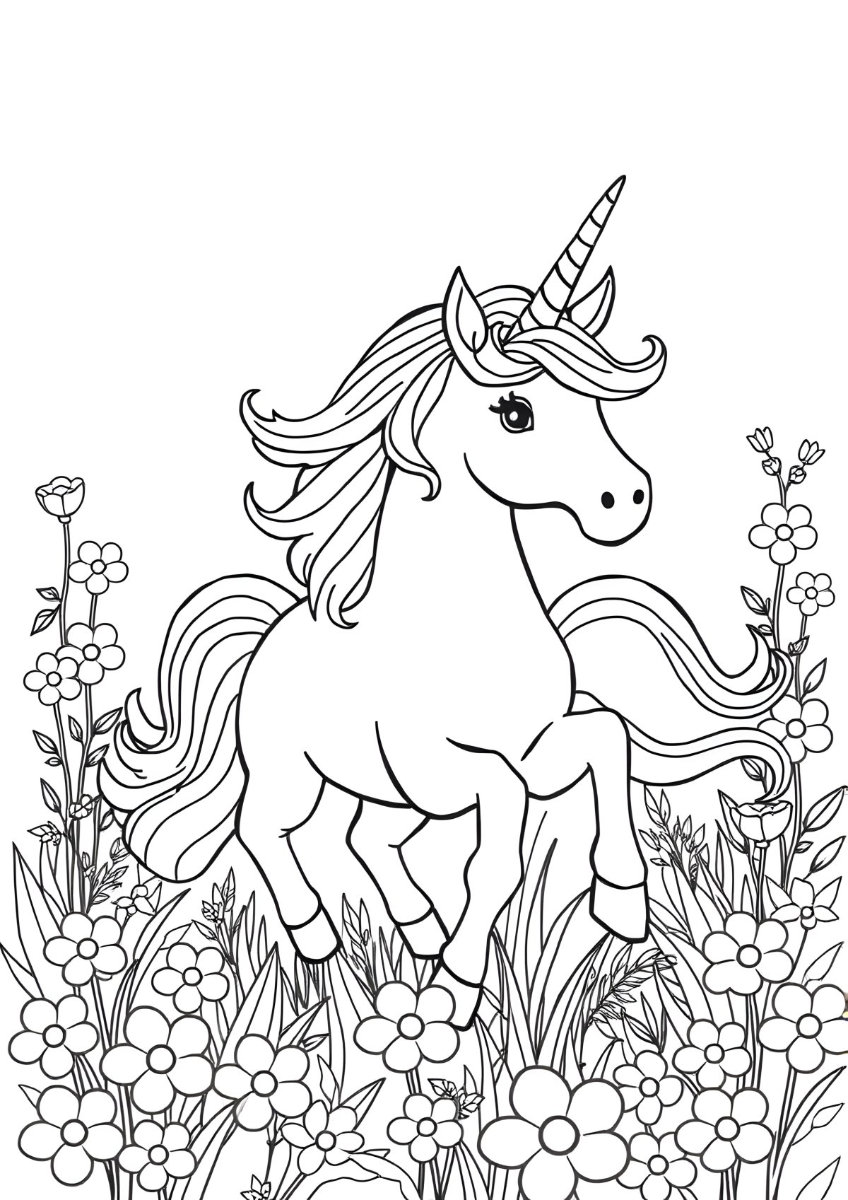 Unicorn Coloring Page Images coloring page for kids