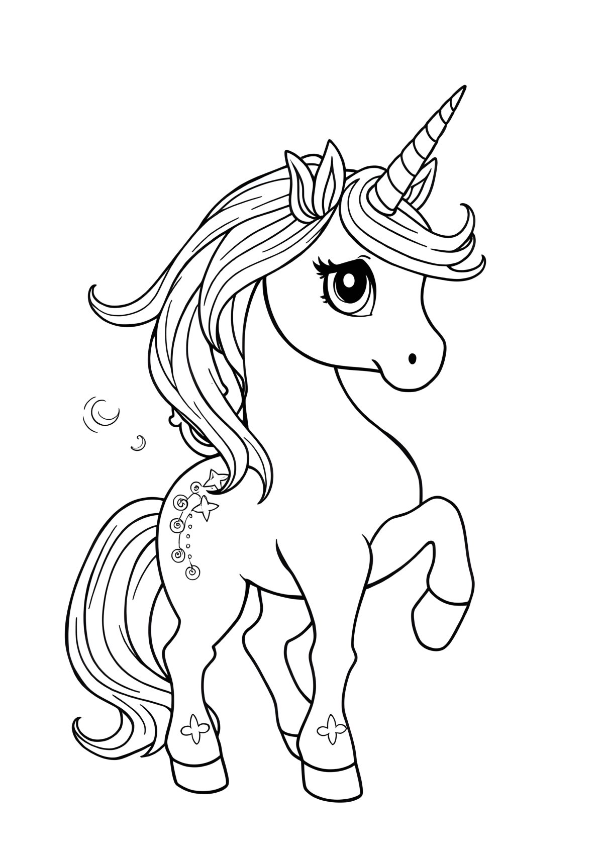 Unicorn Coloring Page That Look Real coloring page for kids