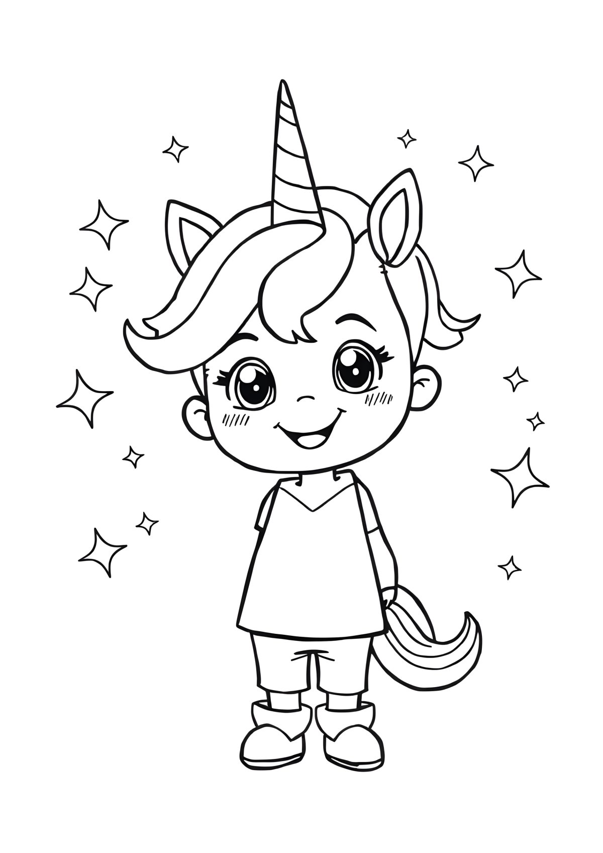Unicorn Boy Lol Boy Coloring Page coloring page for kids