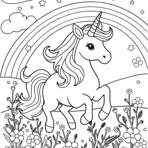 Unicorn Coloring Page Png coloring page for kids