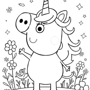 Peppa Pig Unicorn Coloring Page coloring page for kids