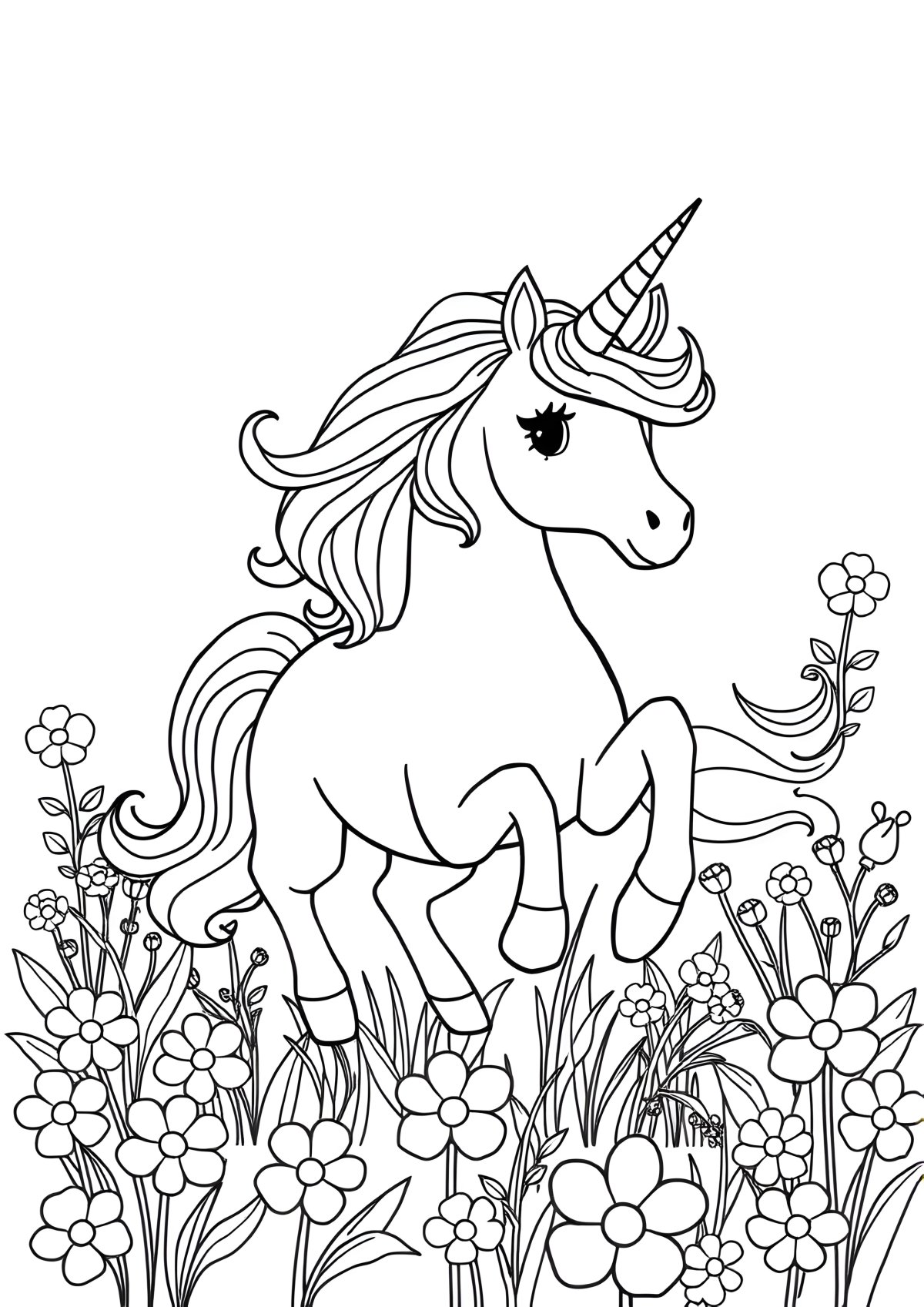 Unicorn Coloring Page Of Animals coloring page for kids