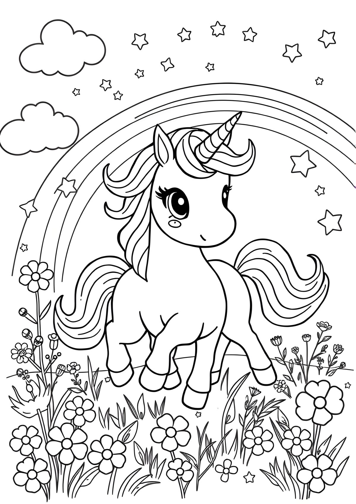 Unicorn Coloring Page Videos coloring page for kids