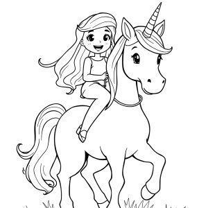 Phoebe And Her Unicorn Coloring Page coloring page for kids