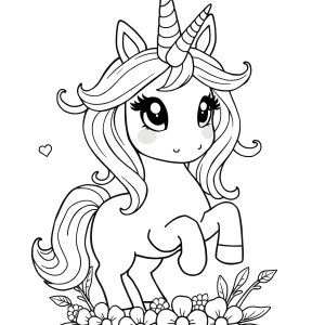 Magical Unicorn Adorable Cute Unicorn Coloring Page coloring page for kids