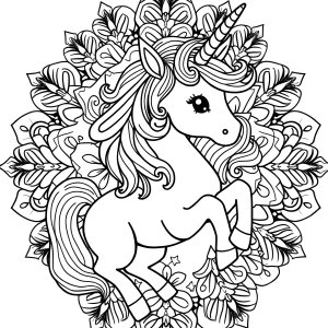Mandala Coloring Page Unicorn coloring page for kids