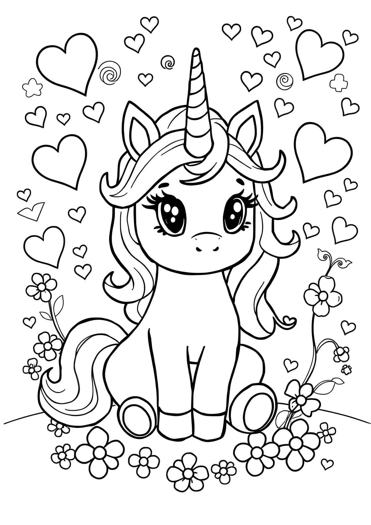 Pikmi Pops Unicorn Coloring Page coloring page for kids