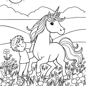 Unicorn Coloring Page For Boys coloring page for kids