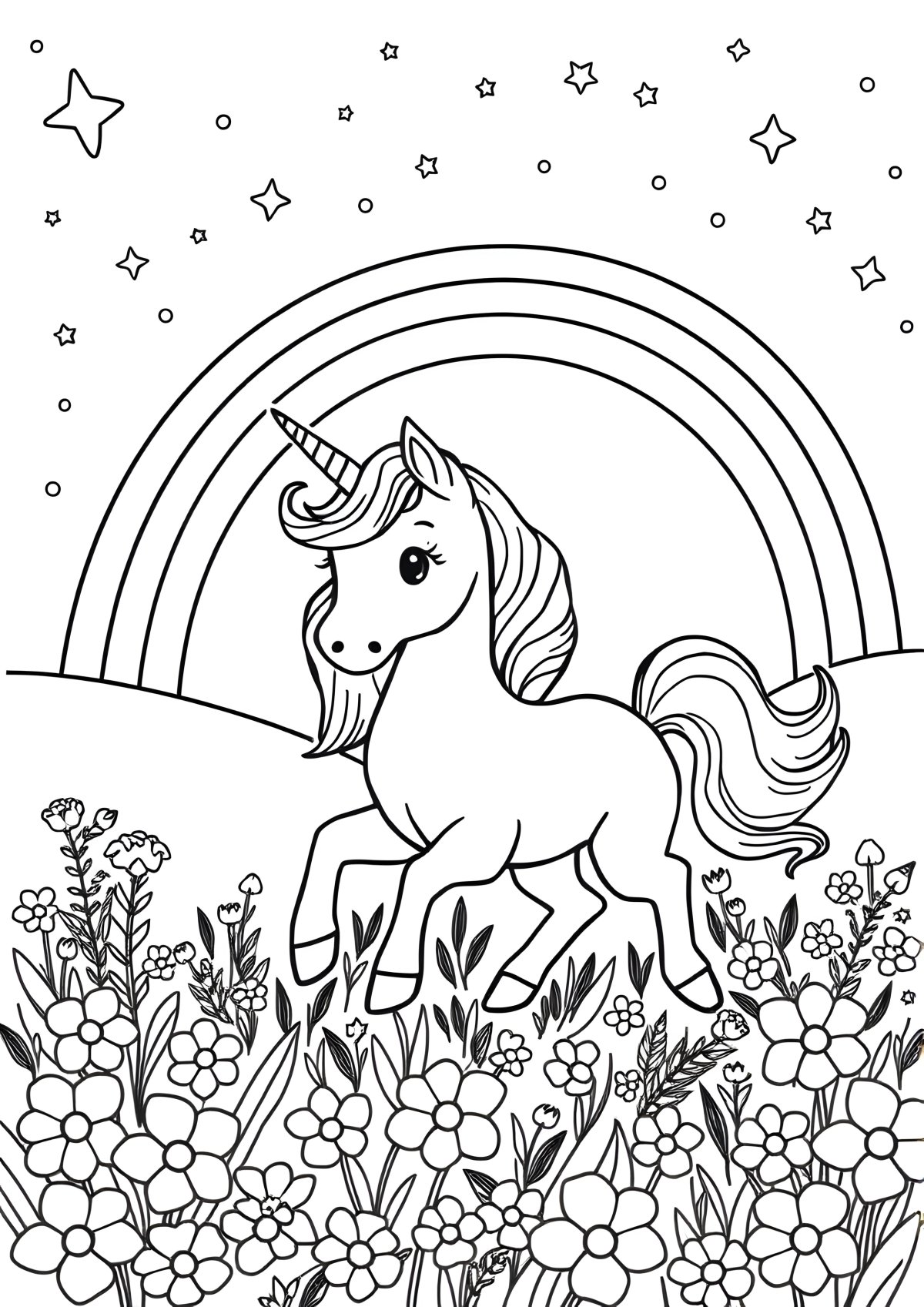 Unicorn Coloring Page Supercoloring coloring page for kids